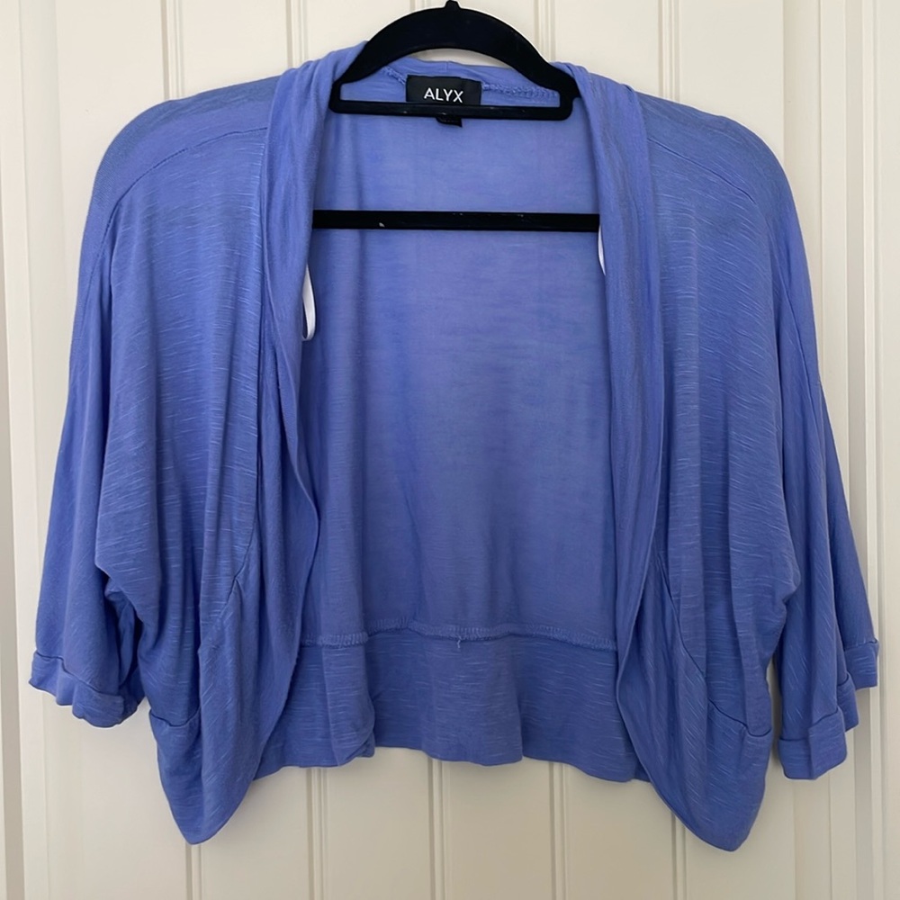 Periwinkle Purple Light Shrug, Size S, Cropped Summer Layering Women's Top